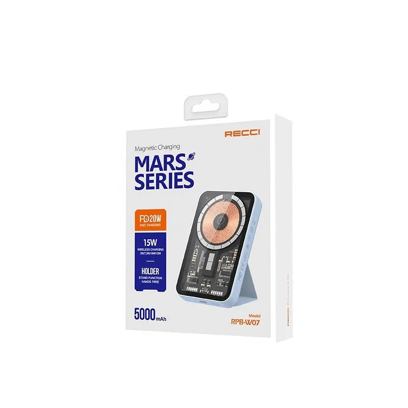 Внешний аккумулятор с подставкой Recci RPB-W07 5000mah