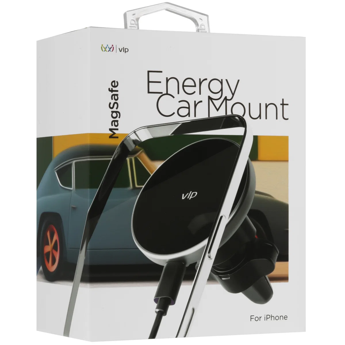 Автомобильный держатель VLP Energy Car Mount MagSafe с беспроводной зарядкой (Black)