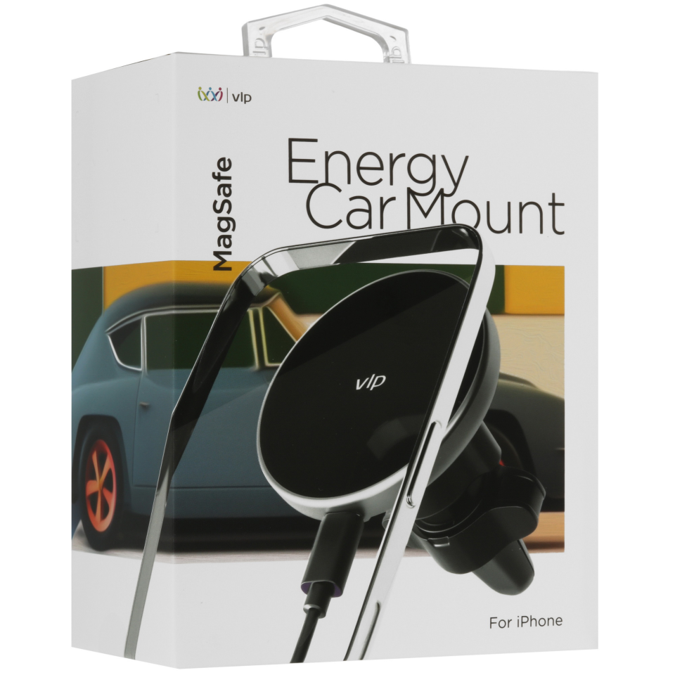 Автомобильный держатель VLP Energy Car Mount MagSafe с беспроводной зарядкой (Black)