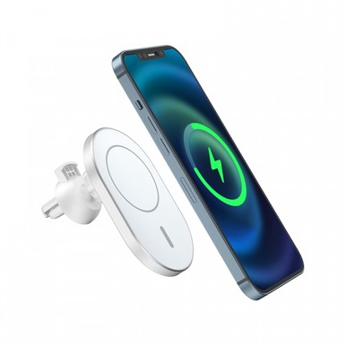 Автомобильный держатель Wiwu Liberator MagSafe с беспроводной зарядкой (Silver)