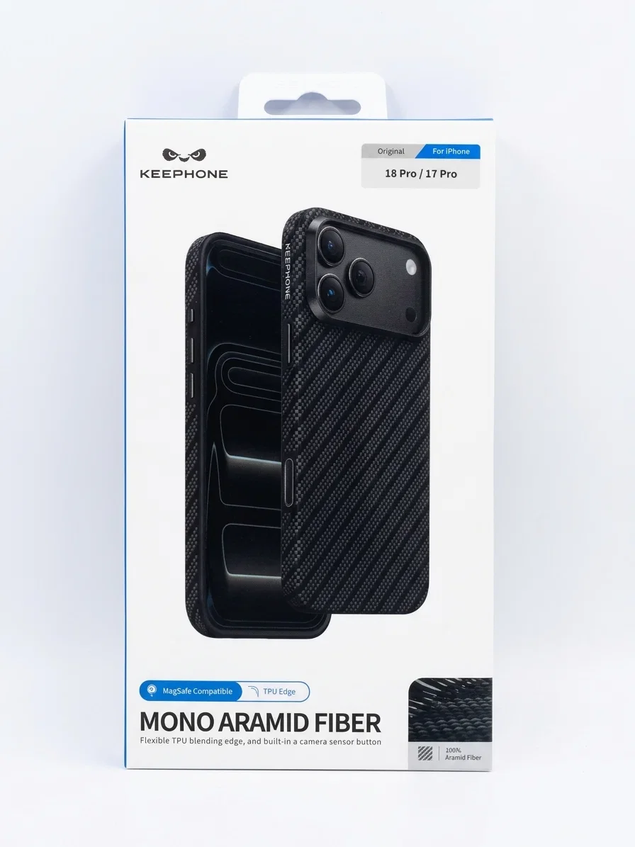 Защитный чехол Keephone Mono Aramid Fiber с Magsafe для 17 Pro / 18 Pro (Robin Black)