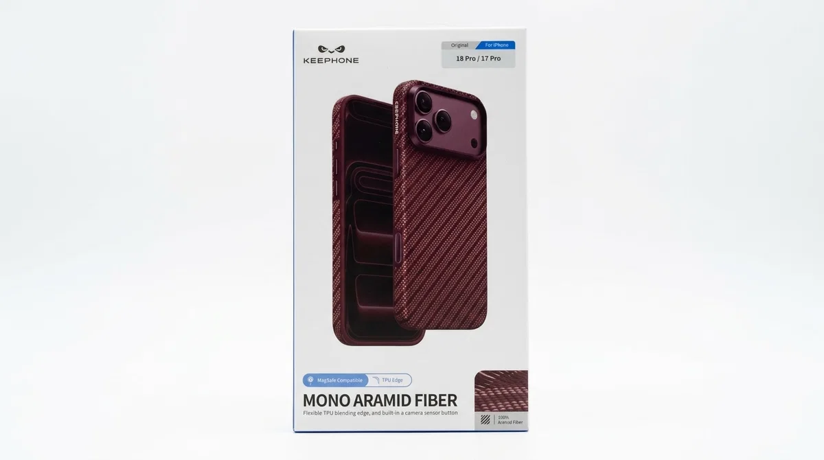 Защитный чехол Keephone Mono Aramid Fiber с Magsafe для 17 Pro / 18 Pro (Robin Burgundy)