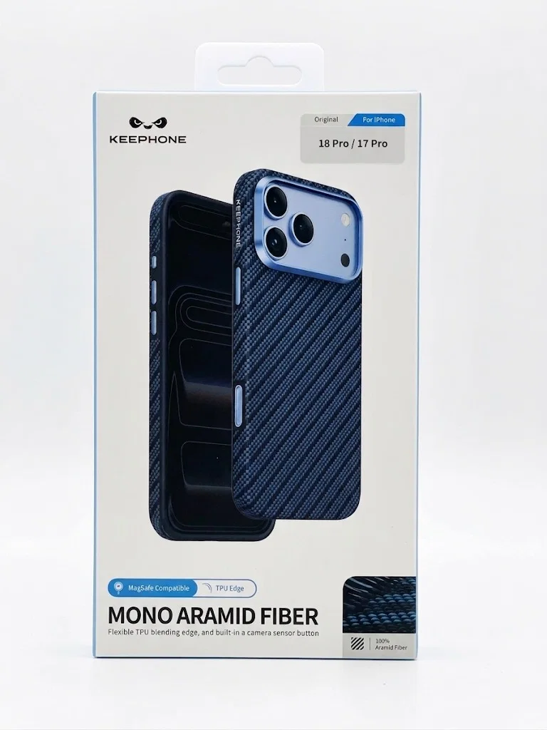 Защитный чехол Keephone Mono Aramid Fiber с Magsafe для 17 Pro / 18 Pro (Robin Blue)
