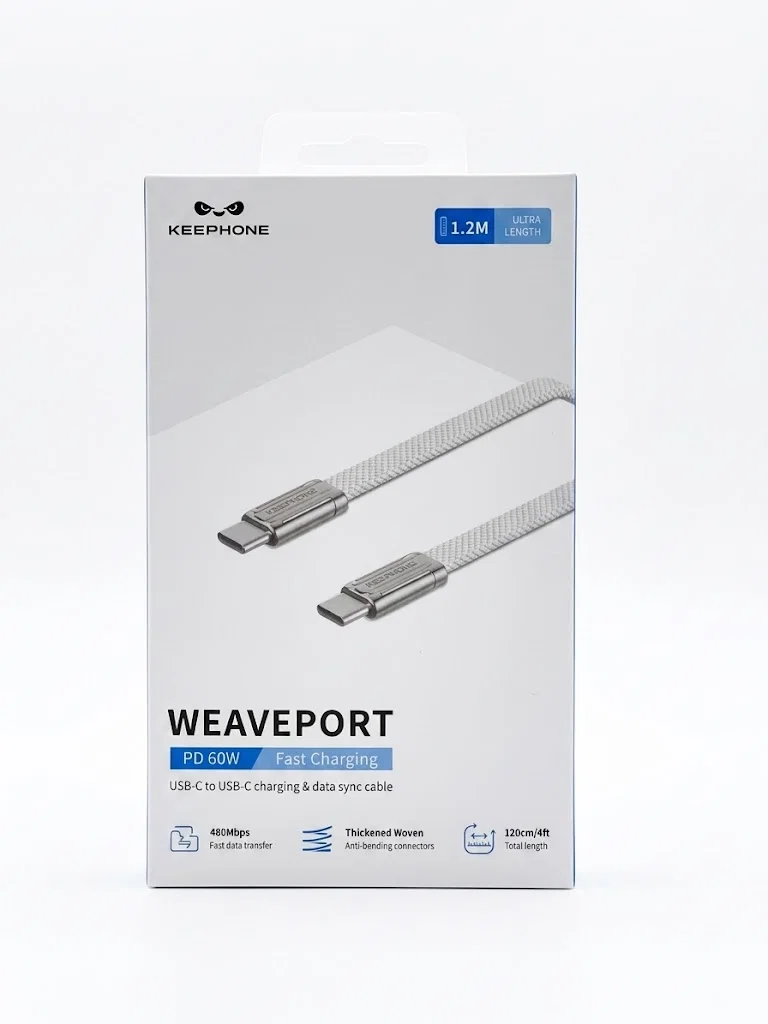 Кабель Keephone Waveport 60W USB-c - USB- C 1.2m (Titan)