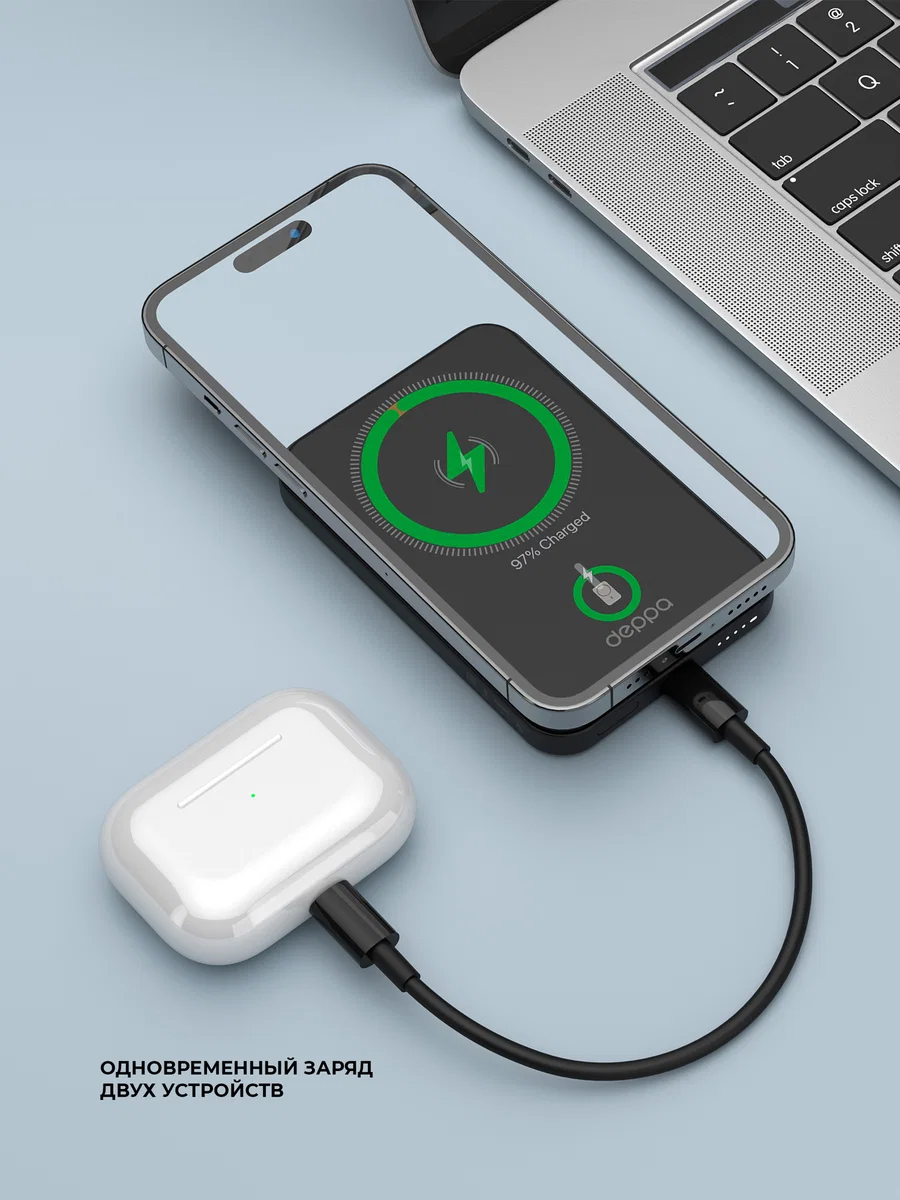 Внешний аккумулятор Deppa NRG MagSafe Basic 5000mah 15W