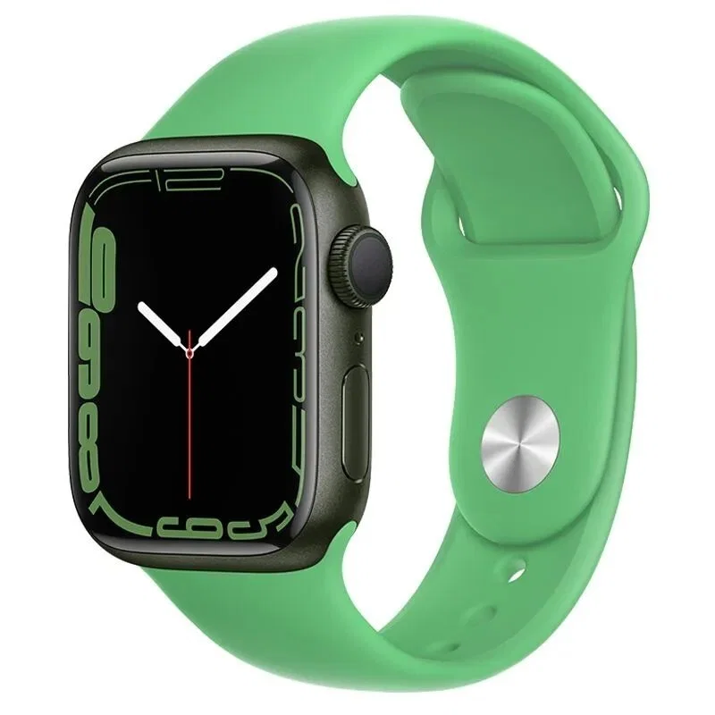 Ремешок рифленый силиконовый для Apple Watch 38/40/41, зеленый