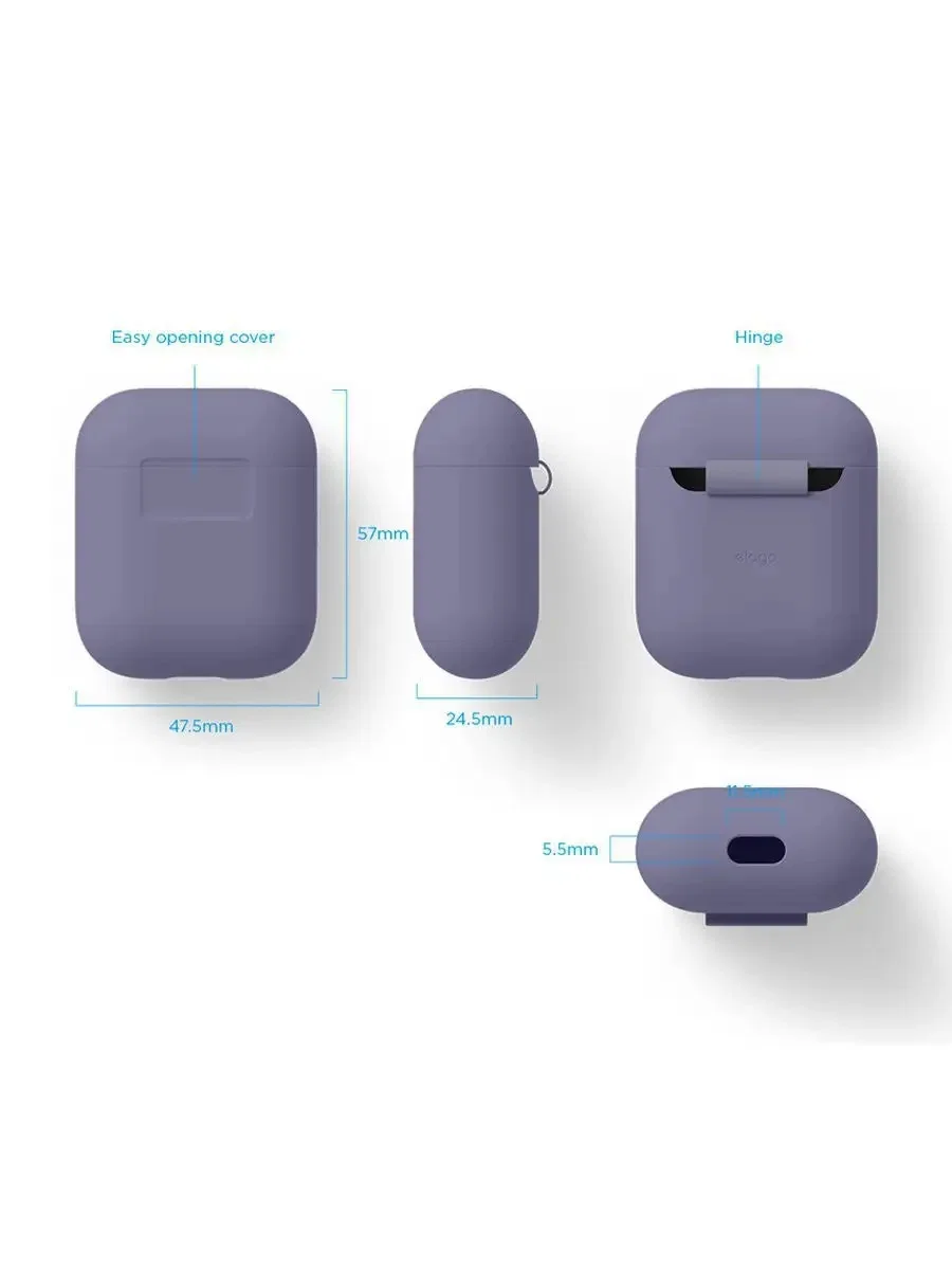 Silicone case for AirPods 1/2 лавандовый