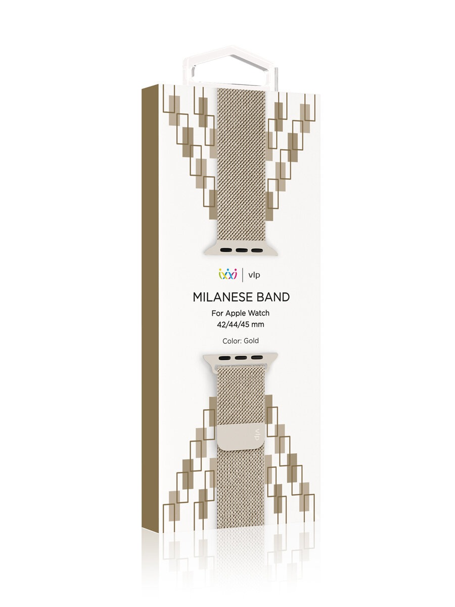 Ремешок миланская петля VLP Milanese Band Pro 42/44/45 mm gold