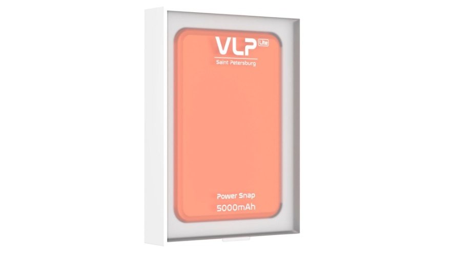 Аккумулятор внешний VLP LITE Power Snap 5000 mAh, 3A, MagSafe, USB-C, оранжевый