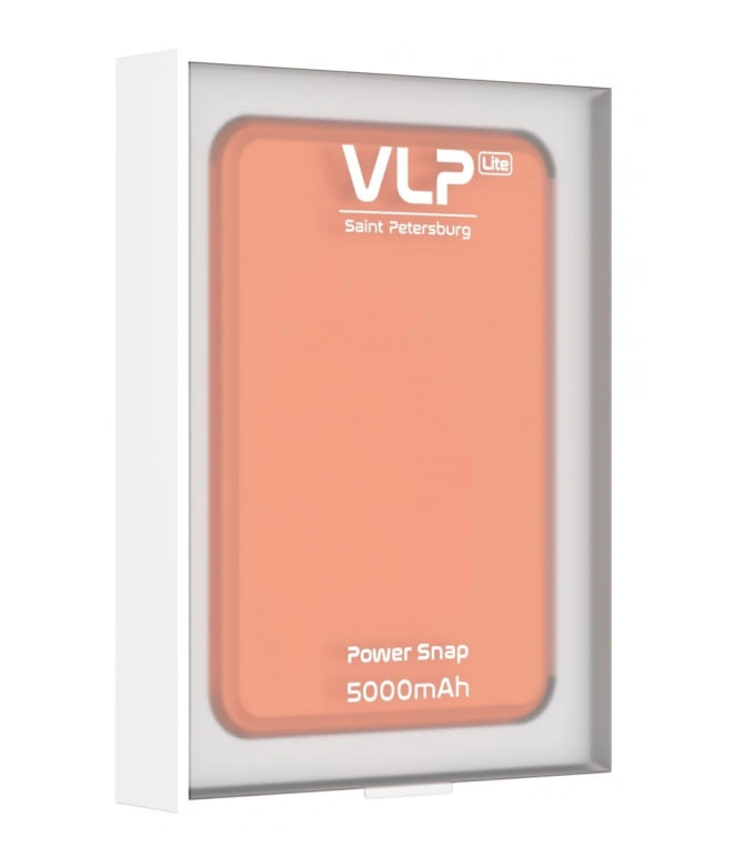 Аккумулятор внешний VLP LITE Power Snap 5000 mAh, 3A, MagSafe, USB-C, оранжевый