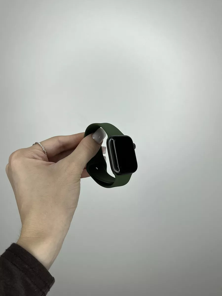 Ремешок силиконовый для Apple Watch 42/44/45/49 темно-зеленый