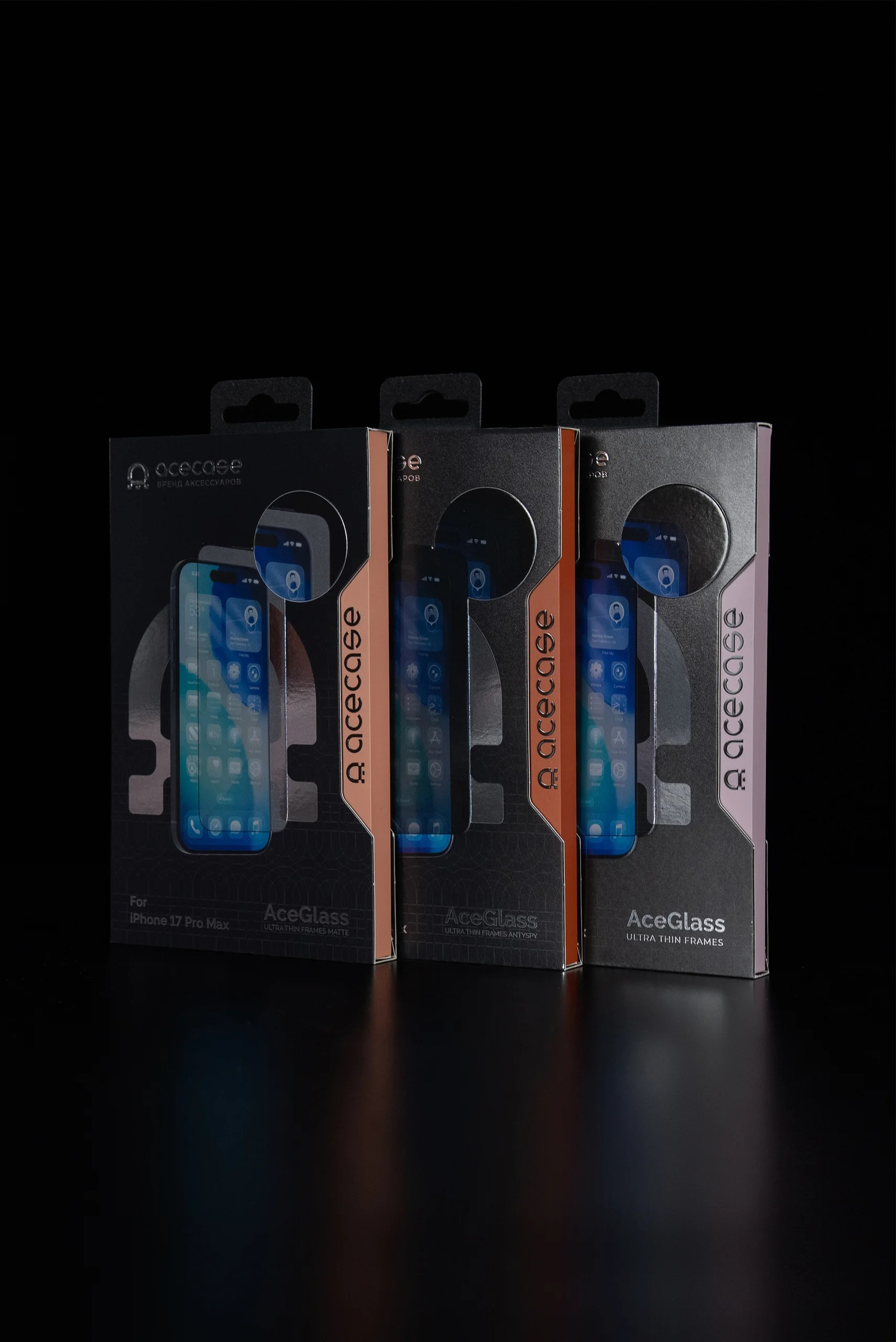 Защитное стекло AceCase для iPhone 17 Pro Max матовое