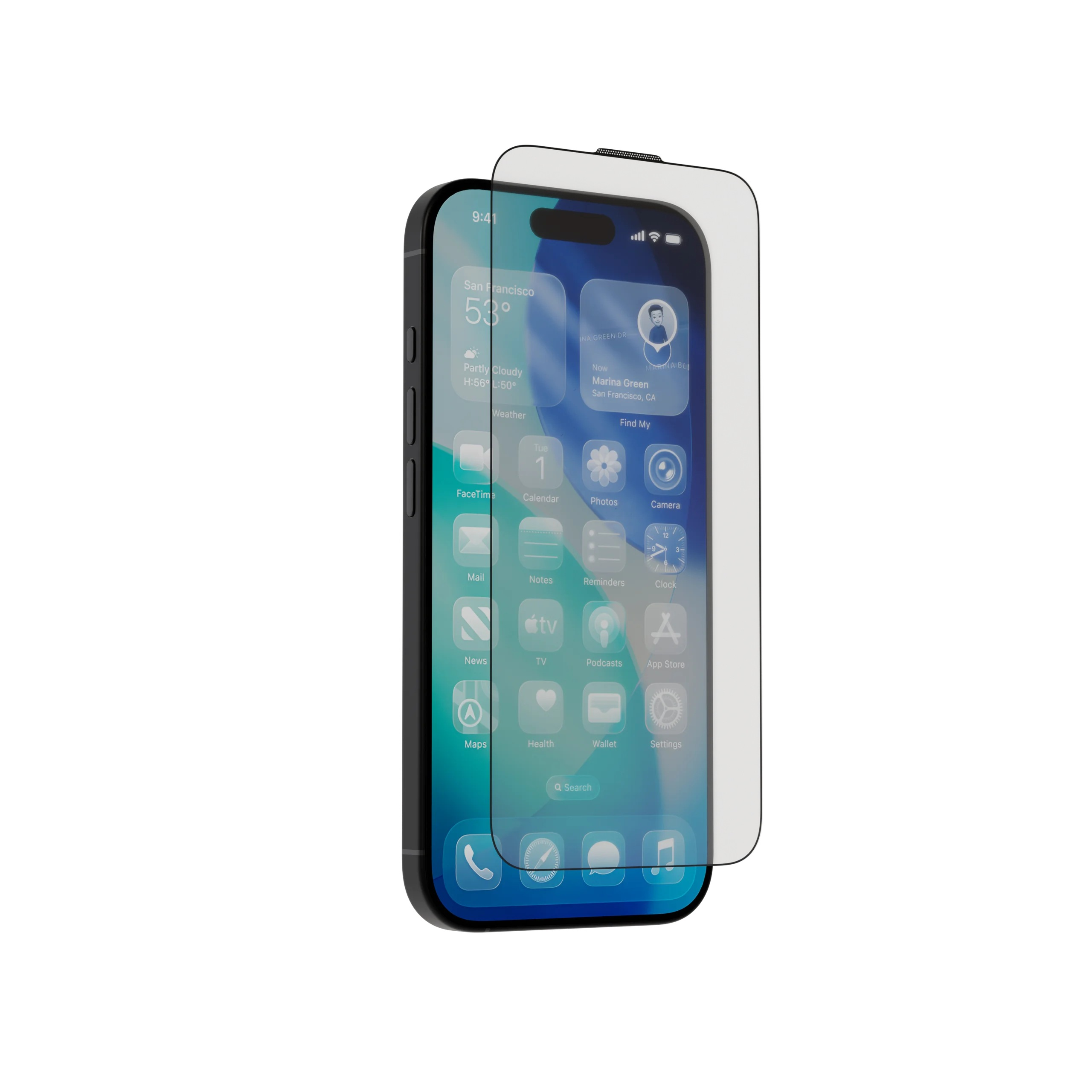Защитное стекло AceCase для iPhone 17 Pro матовое