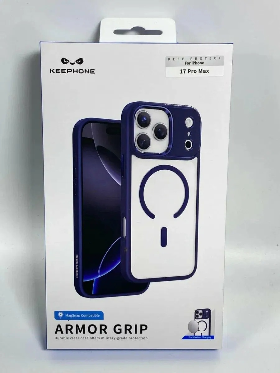 Чехол KEEPHONE Armor Grip MagSafe Clear Case ip 17 Pro Max Blue