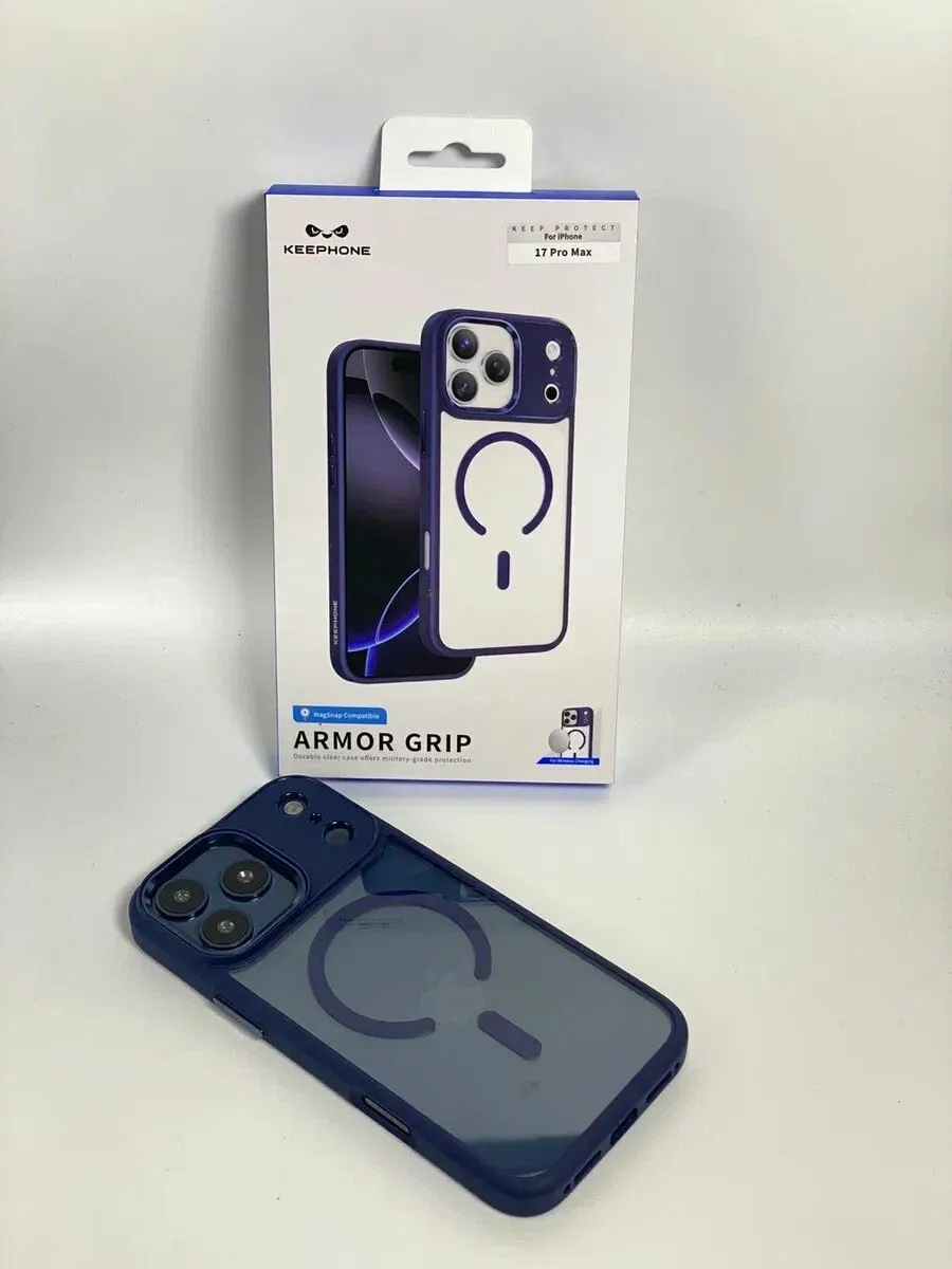 Чехол KEEPHONE Armor Grip MagSafe Clear Case ip 17 Pro Max Blue