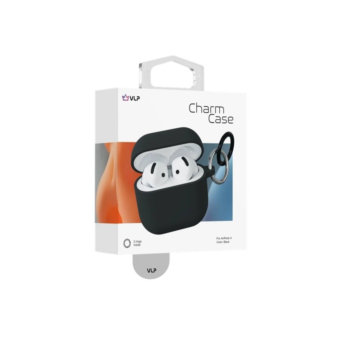 Чехол защитный VLP Soft Touch, с кольцом, для AirPods 4 черный