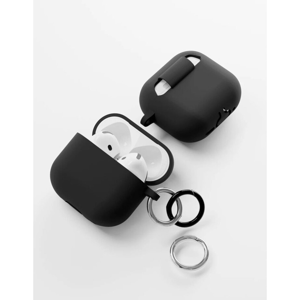Чехол защитный VLP Soft Touch, с кольцом, для AirPods 4 черный