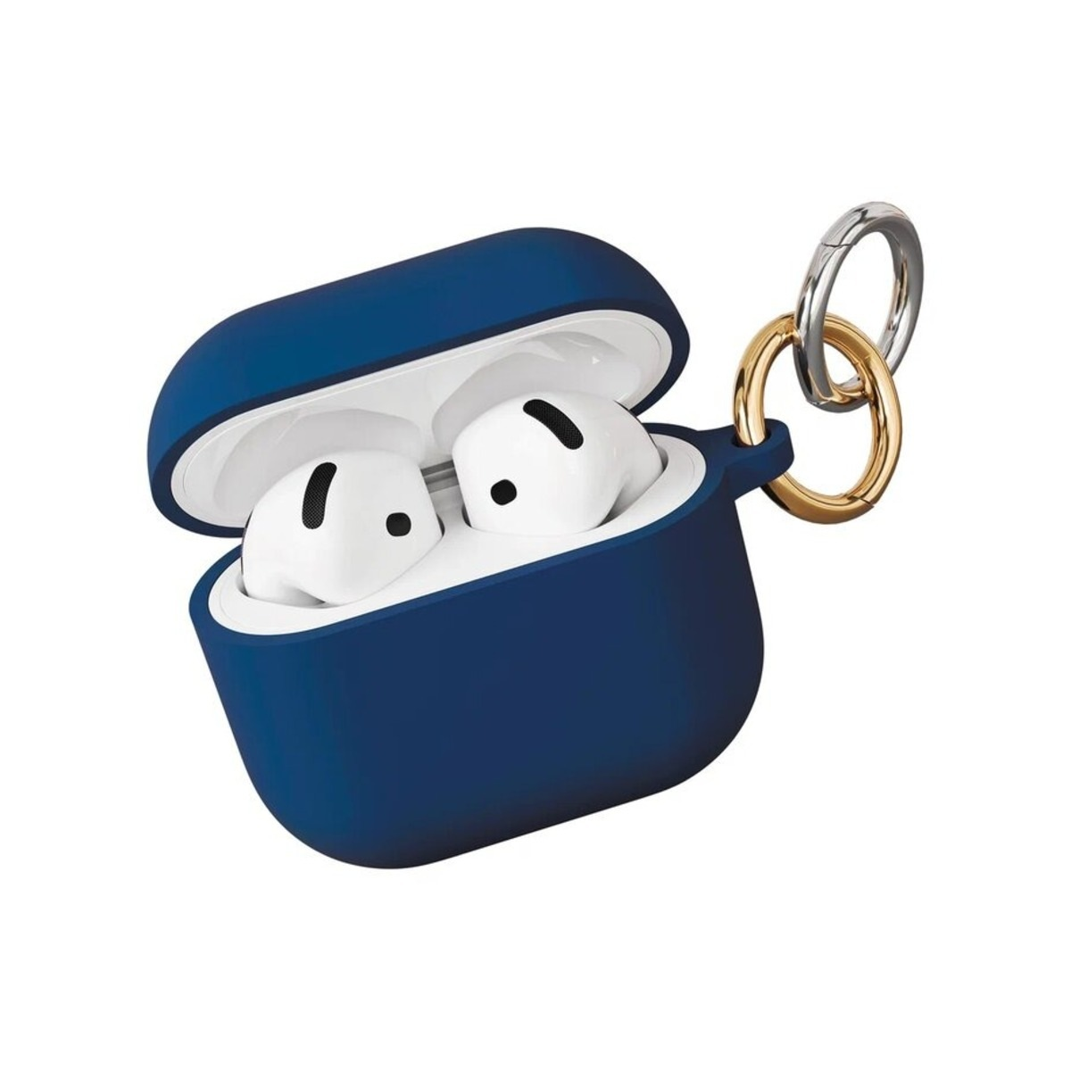 Чехол защитный VLP Soft Touch, с кольцом, для AirPods 4, темно-синий
