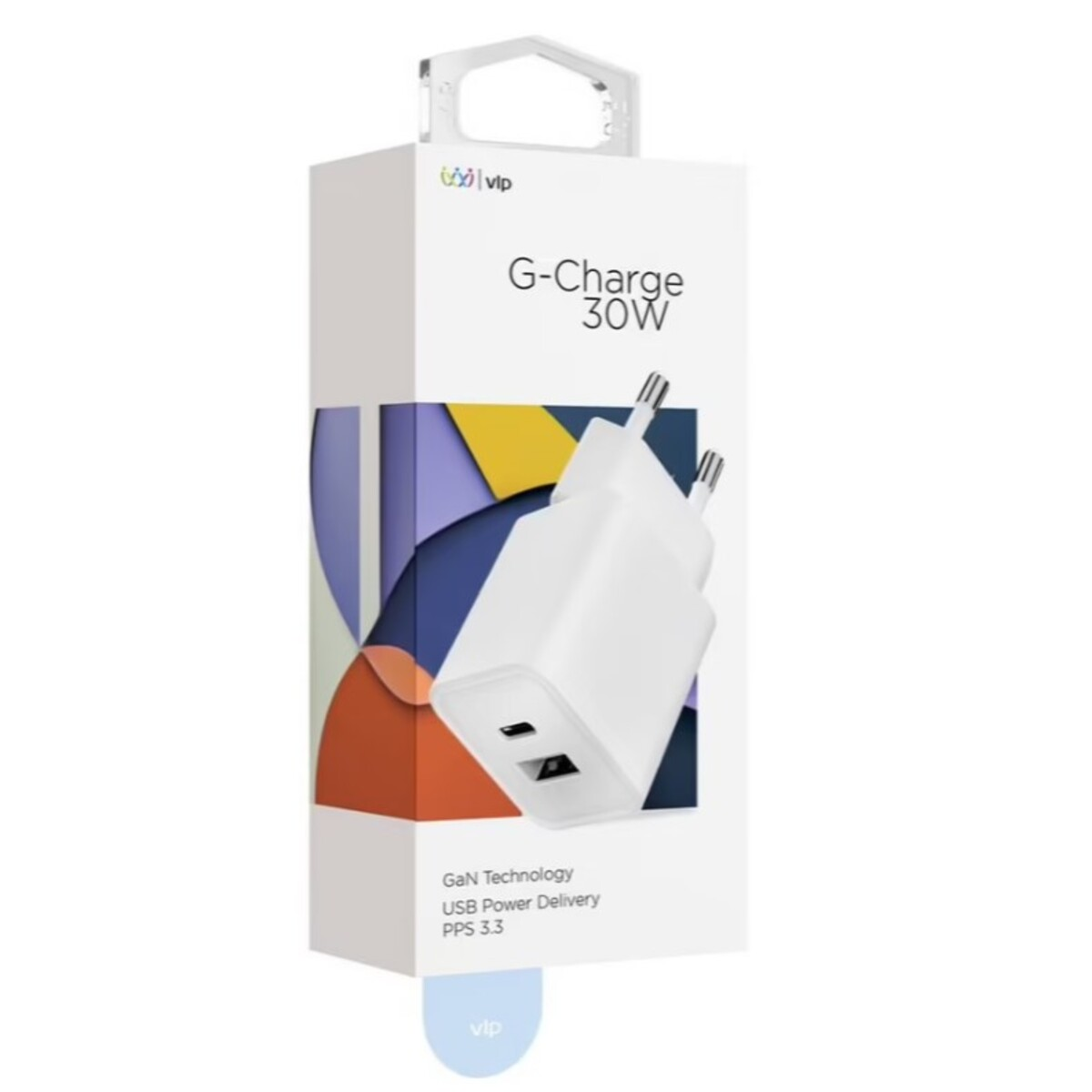 Адаптер VLP G-Charge USB-A + USB-C 30W (White)