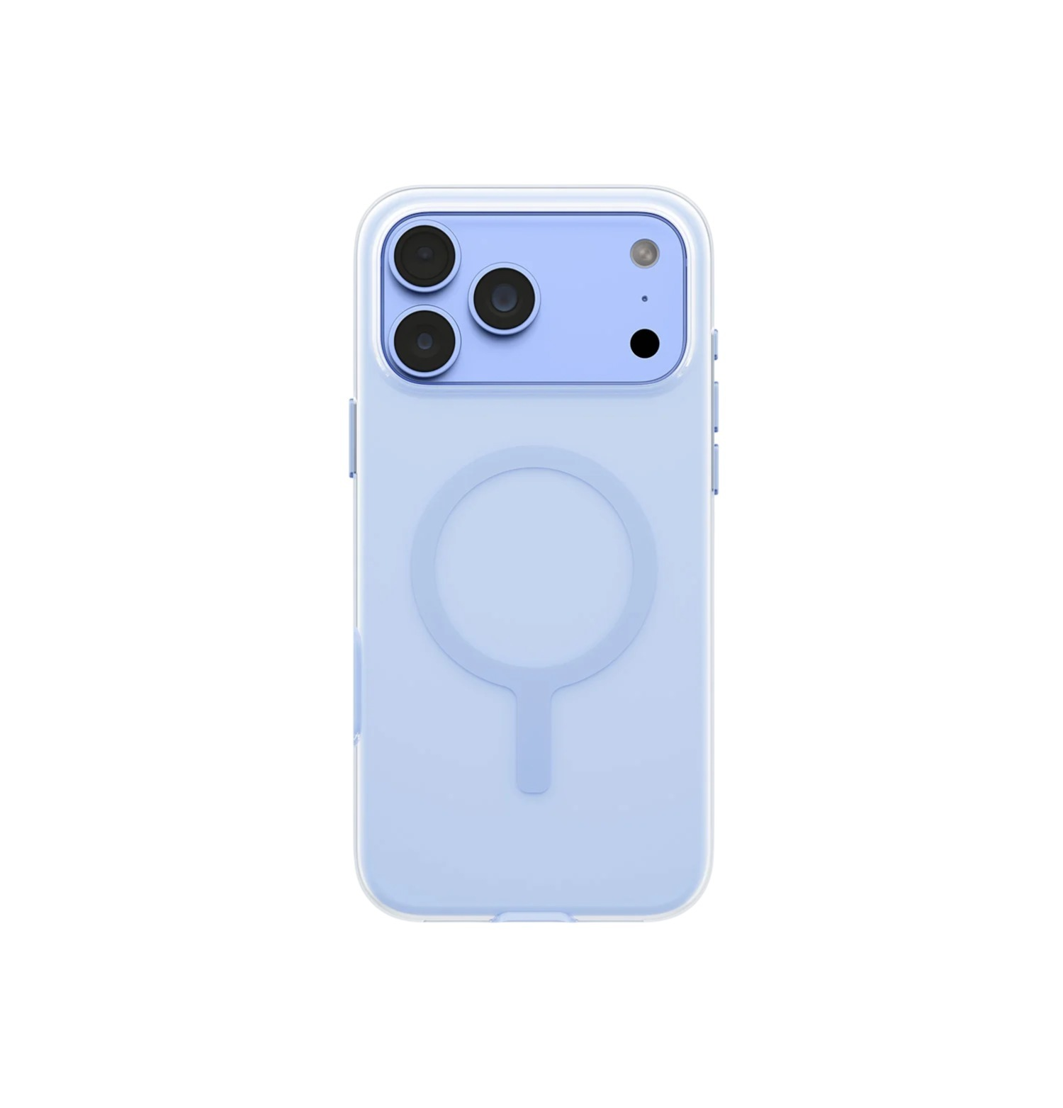 Чехол прозрачный голубой с MagSafe для iPhone 17 Pro /18 Pro (пластиковый)
