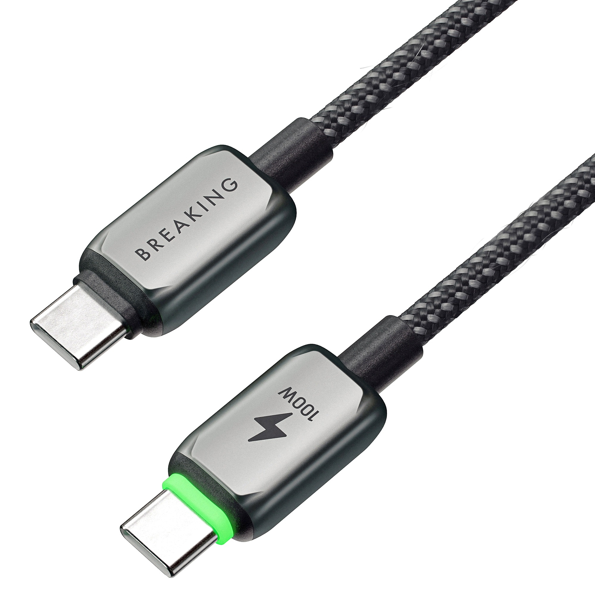 Кабель Breaking Deep USB-C - UCB-C 100W, 1m, черный