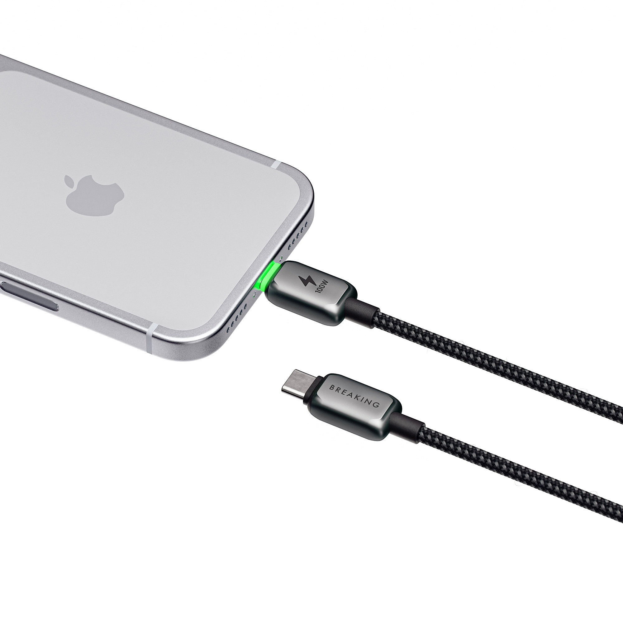 Кабель Breaking Deep USB-C - UCB-C 100W, 1m, черный