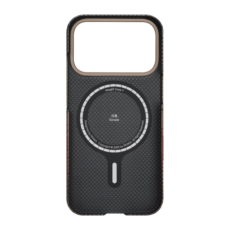 Чехол карбоновый Pitaka Tactile Woven Case для iPhone 17 Pro Max, Sunset, Copy