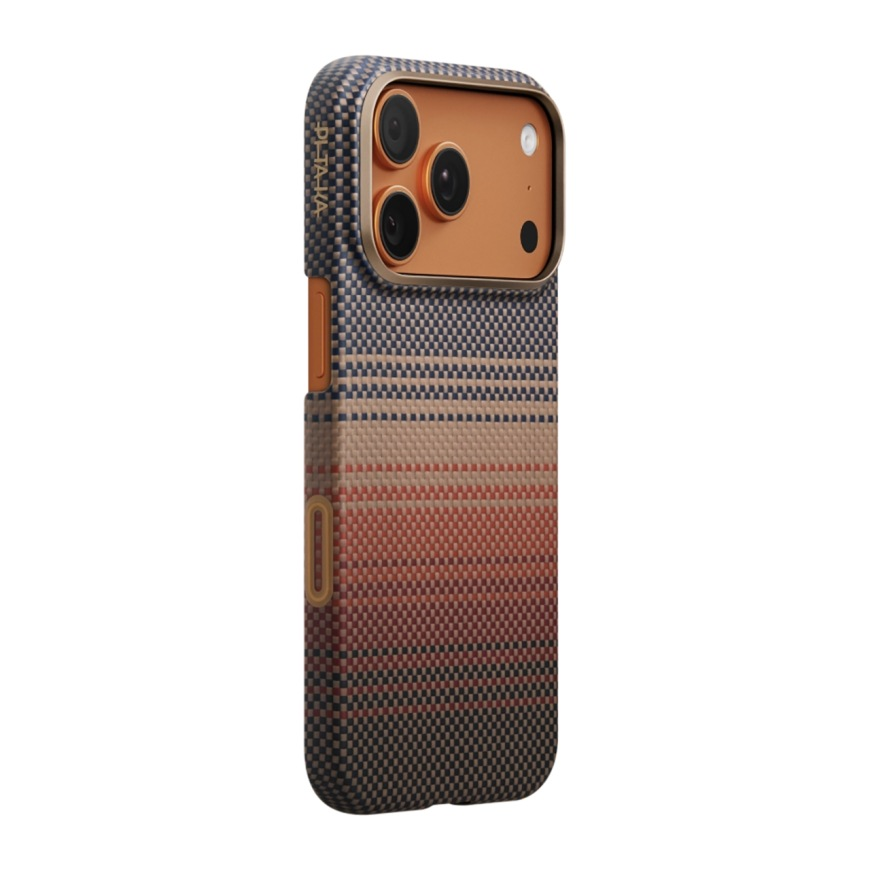 Чехол карбоновый Pitaka Tactile Woven Case для iPhone 17 Pro Max, Sunset, Copy