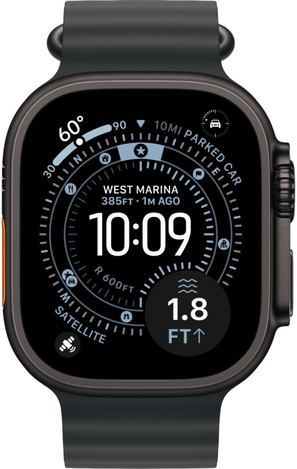 Apple Watch Ultra 3 49mm Black Ti Black Ocean Band