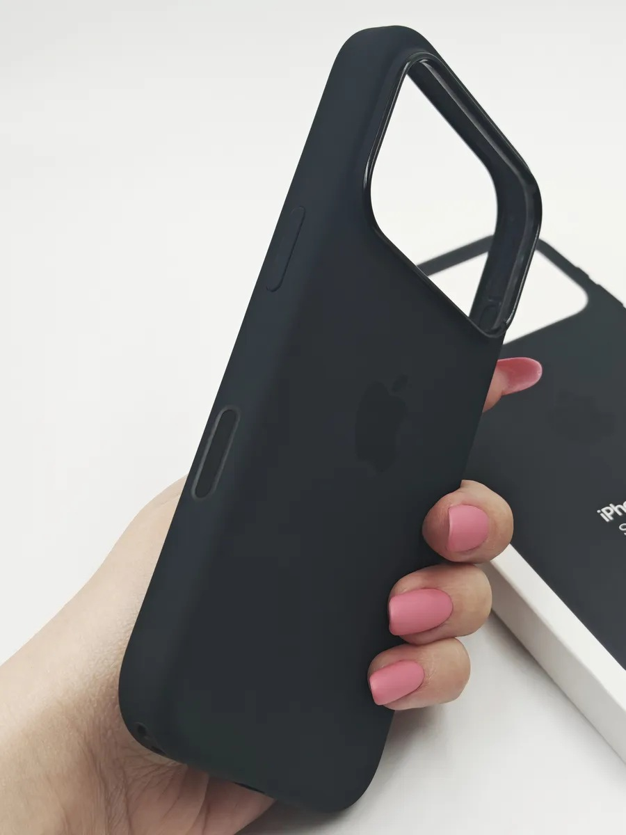 Чехол Silicone Case 17 Pro/18 Pro угольно-серый (лого)