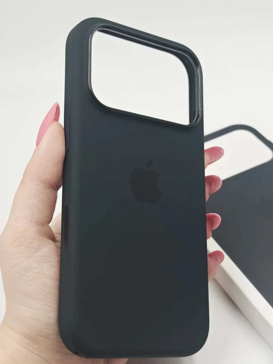 Чехол Silicone Case 17 Pro/18 Pro угольно-серый (лого)