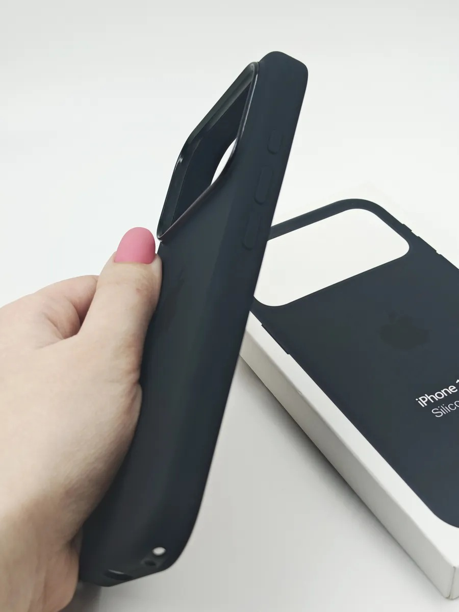 Чехол Silicone Case 17 Pro/18 Pro угольно-серый (лого)