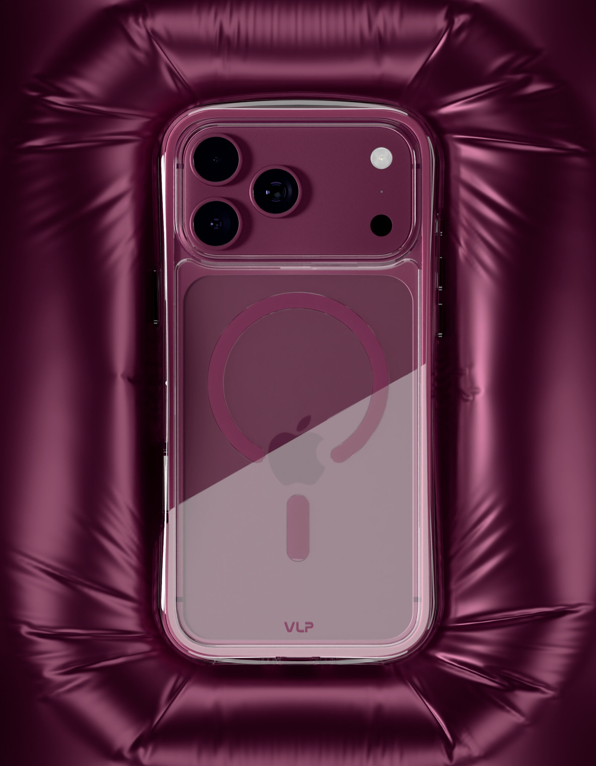 Чехол VLP Bubble Case с MagSafe для iPhone 17 Pro /18 Pro (Темно - вишневый)