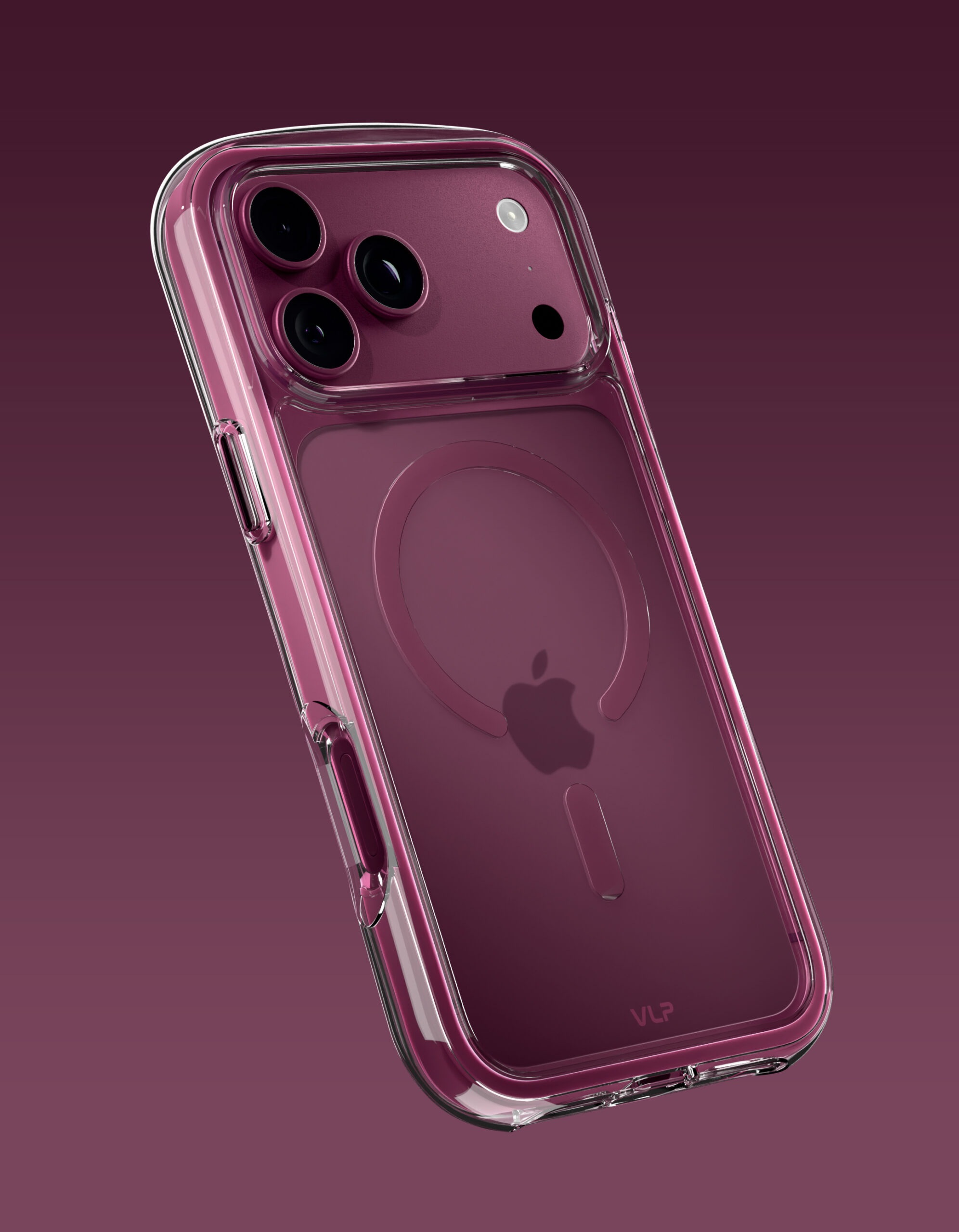 Чехол VLP Bubble Case с MagSafe для iPhone 17 Pro /18 Pro (Темно - вишневый)