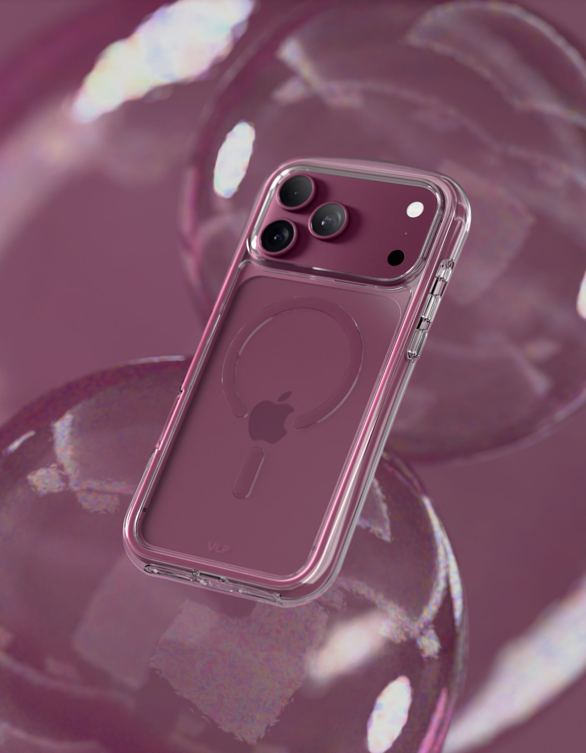 Чехол VLP Bubble Case с MagSafe для iPhone 17 Pro /18 Pro (Темно - вишневый)