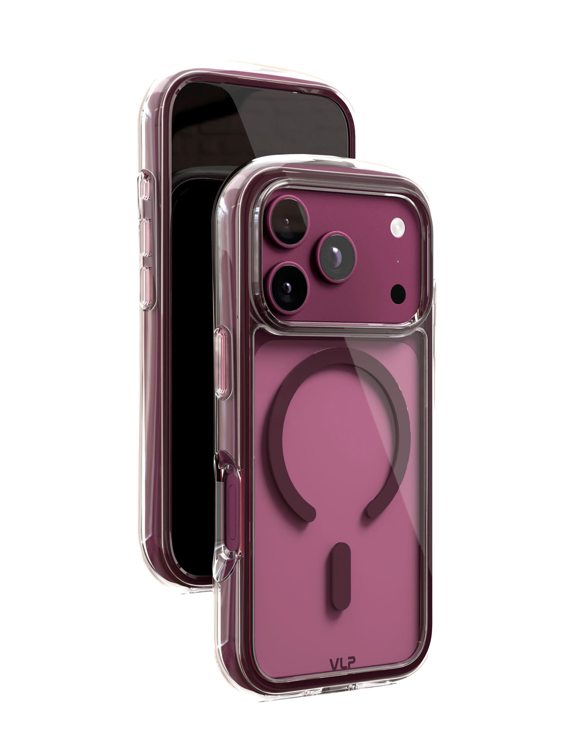 Чехол VLP Bubble Case с MagSafe для iPhone 17 Pro /18 Pro (Темно - вишневый)