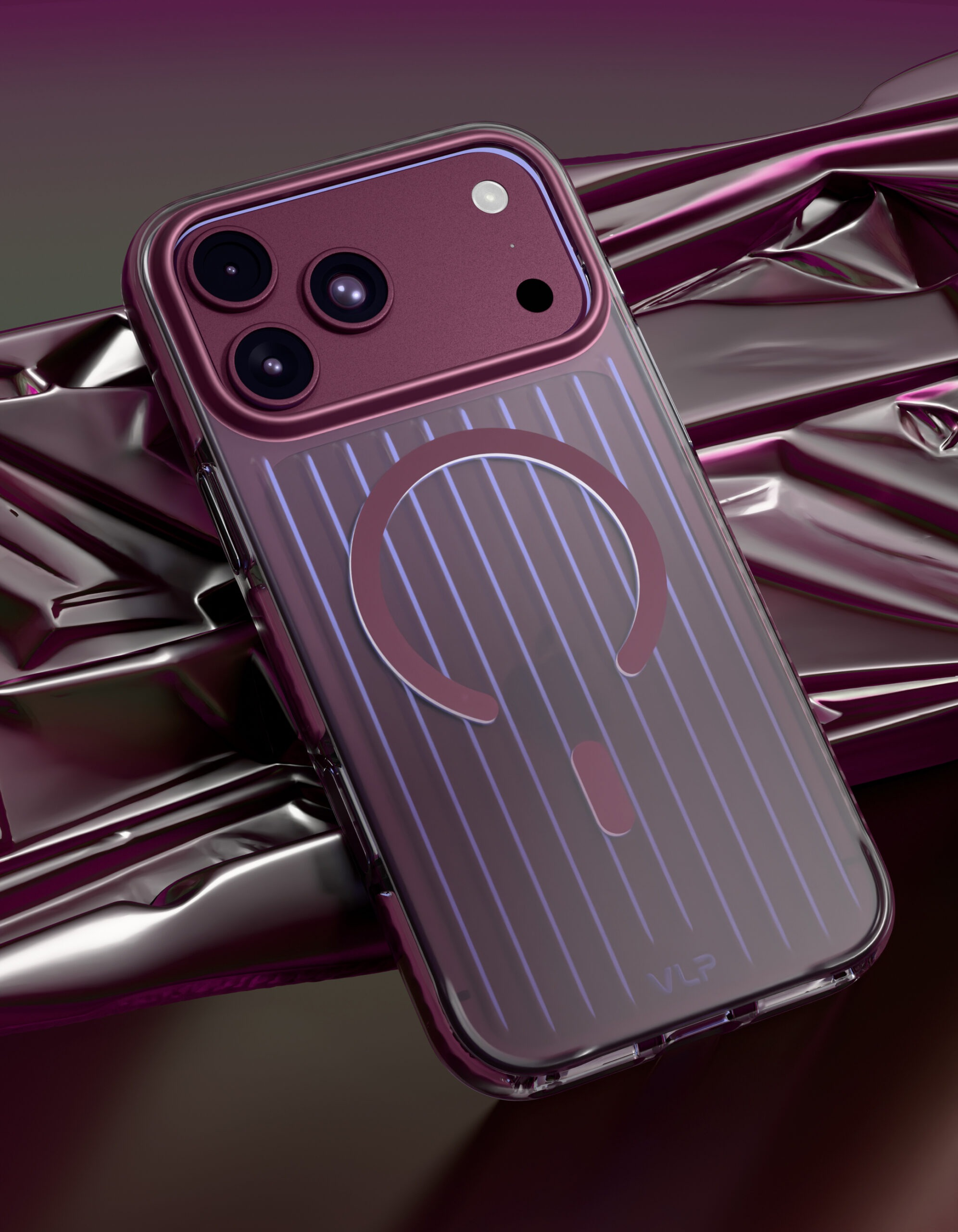 Чехол VLP Pulse Case с MagSafe для iPhone 17 Pro Max / 18 Pro Max (Темно - вишневый)