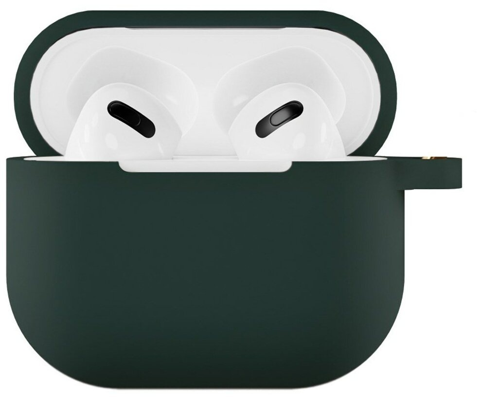 Чехол защитный VLP Soft Touch, без кольца, для AirPods 3 темно-зеленый