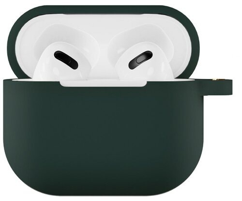 Чехол защитный VLP Soft Touch, без кольца, для AirPods 3 темно-зеленый