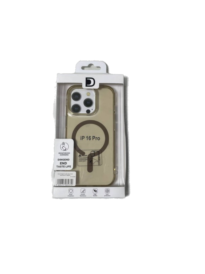 Чехол Dingend Crystal case 16 pro коричневый c Magsafe